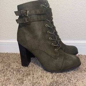 Olive Green booties.